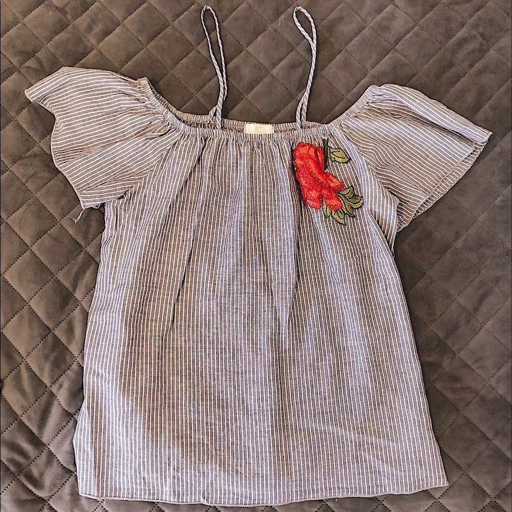 Off the shoulder with spaghetti straps!